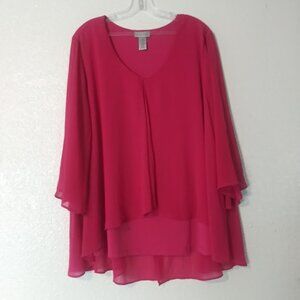 Catherines women's size 2X (22/24) hot pink top